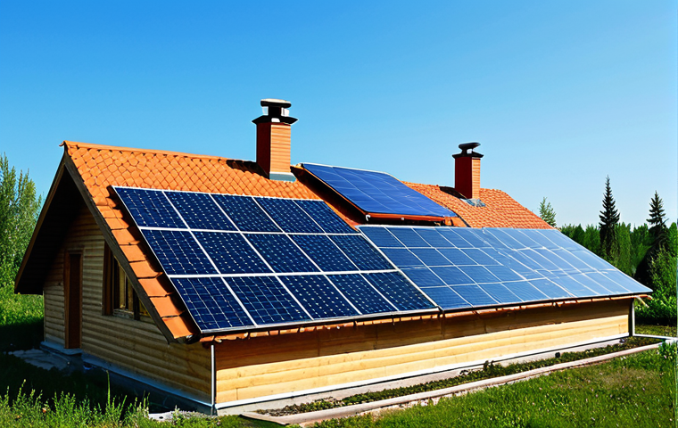Solar Panels on a Dacha**
"A modern dacha in the Russian countryside, with solar panels prominently installed on the roof. The dacha is surrounded by a well-kept garden. Image should convey a sense of self-sufficiency and environmental consciousness. Clear blue sky. Safe for work, appropriate content, fully clothed, professional, family-friendly, perfect anatomy, correct proportions, natural pose. High quality, detailed."
**